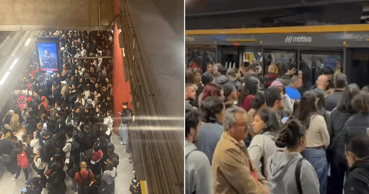 Plataformas ficam lotadas após falha na Linha 4-Amarela de SP