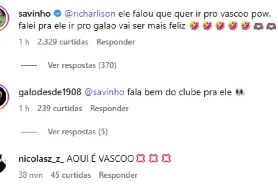 Richarlison: Savinho tenta convencê-lo a ir para o Atlético-MG
