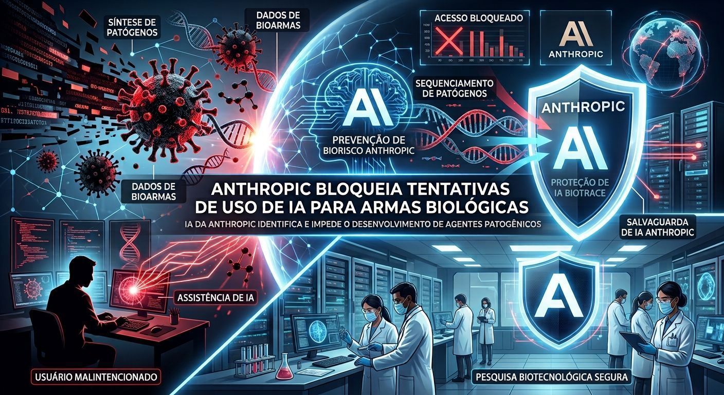 Imagem ilustrativa de risco de uso de IA para criar vírus • Gemini/Google