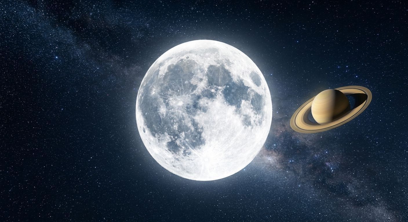 Lua cheia deste sábado ajuda a localizar Saturno a olho nu