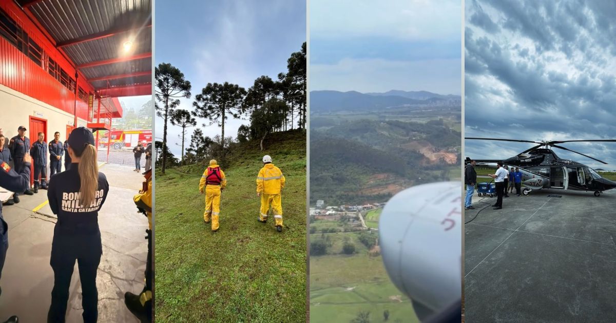 Helicóptero que sumiu em SC: Bombeiros cruzam sinais de celulares em buscas