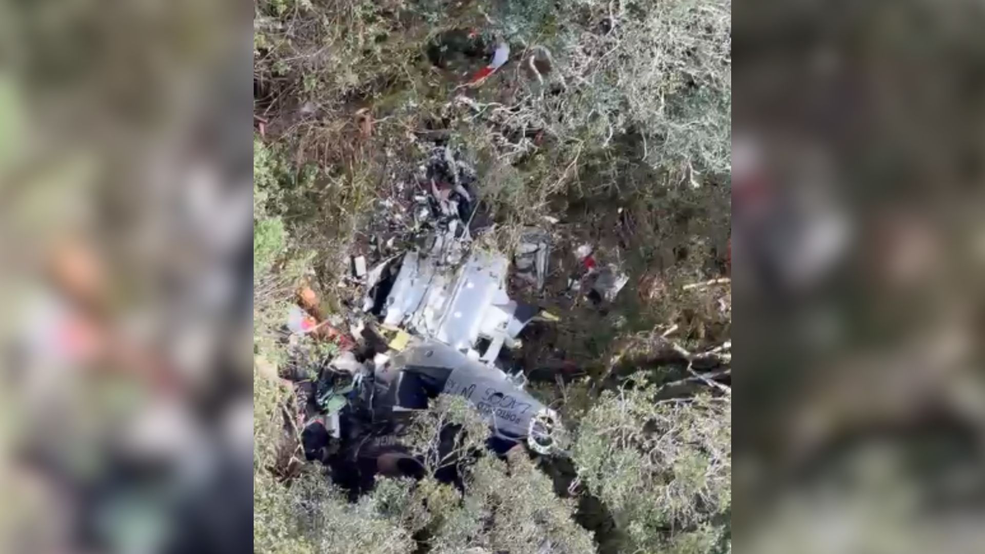 Destroços da aeronave em SC