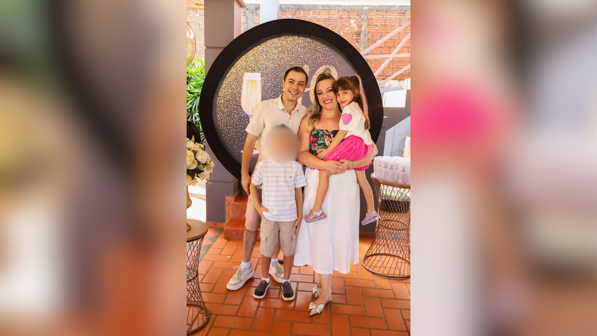 O marido e o filho de 10 anos de Fabiane estavam em outro carro que dirigia na mesma rodovia quando o acidente aconteceu. • Arquivo pessoal