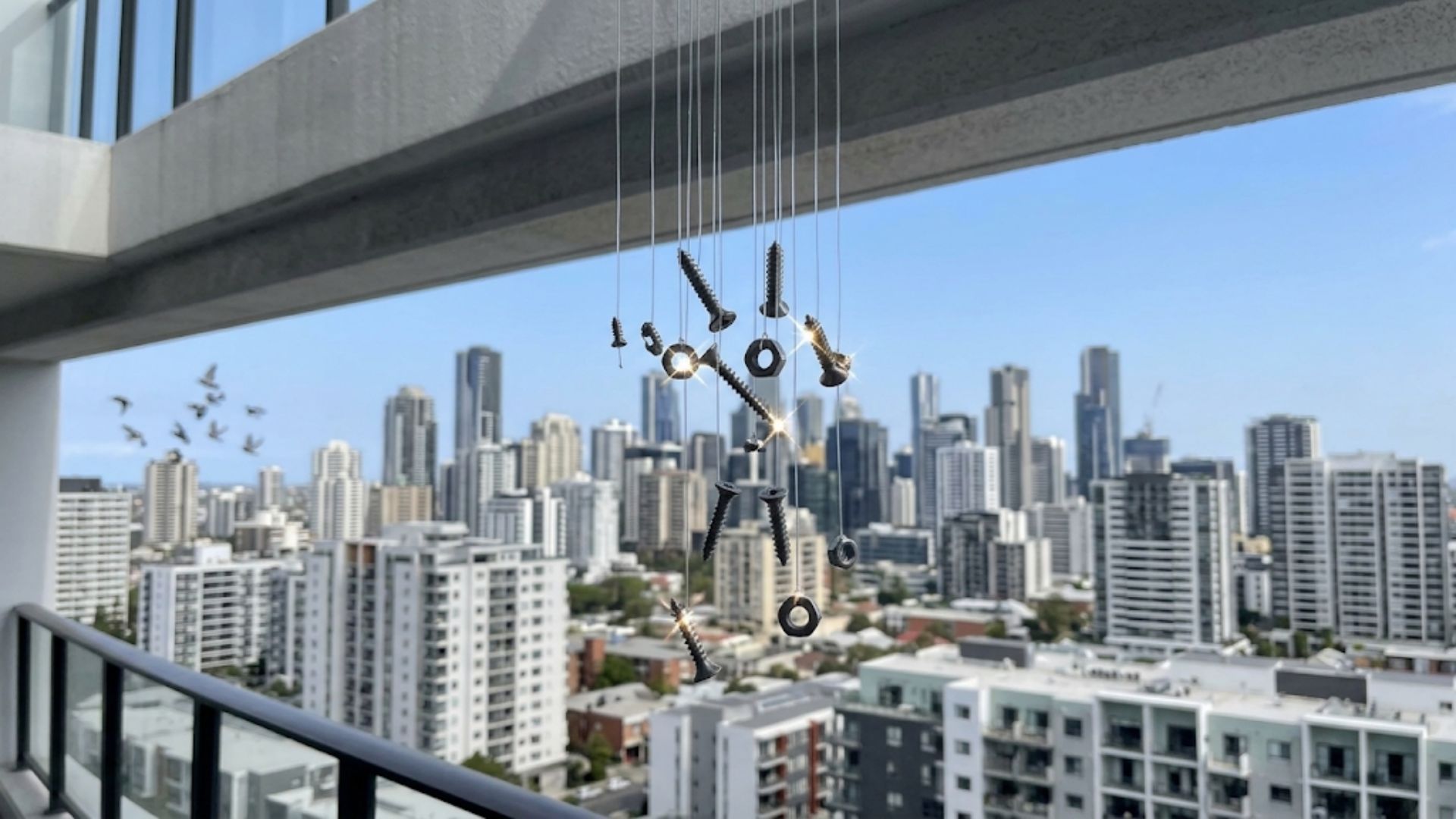 Por que pendurar parafusos com fios na varanda é um truque caseiro eficaz contra pombos? Solução prática combina movimento, som metálico e reflexos de luz para afastar as aves sem o uso de produtos químicos
