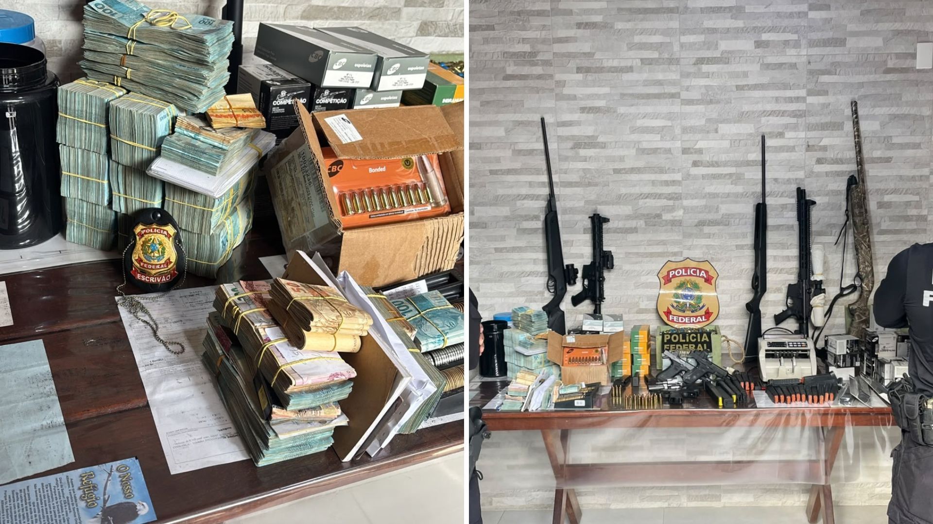 Cerca de R$1,5 mihão foi apreendido em espécie e em cheques • Polícia Federal