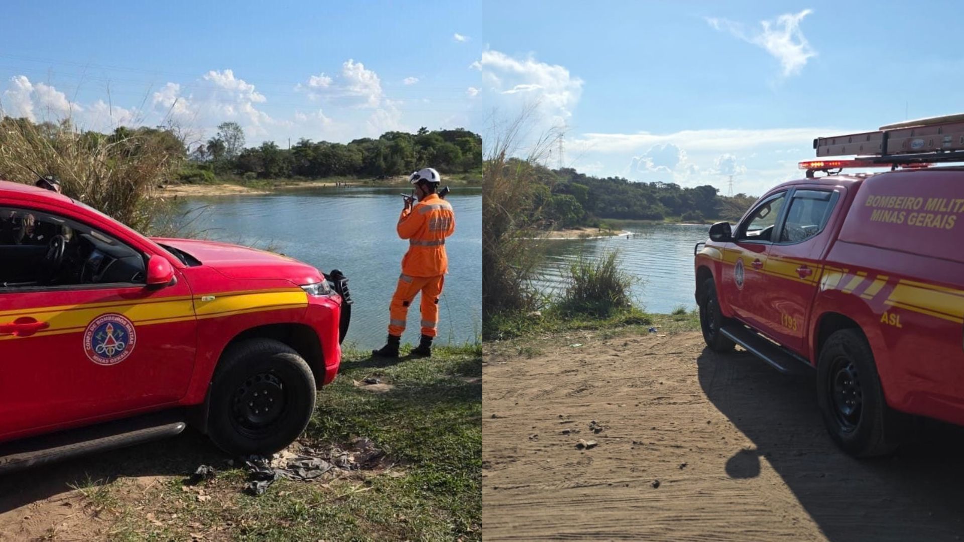 Crianças foram resgatadas por banhistas e reanimadas após a chegada do Corpo de Bombeiros em lago na Grande BH