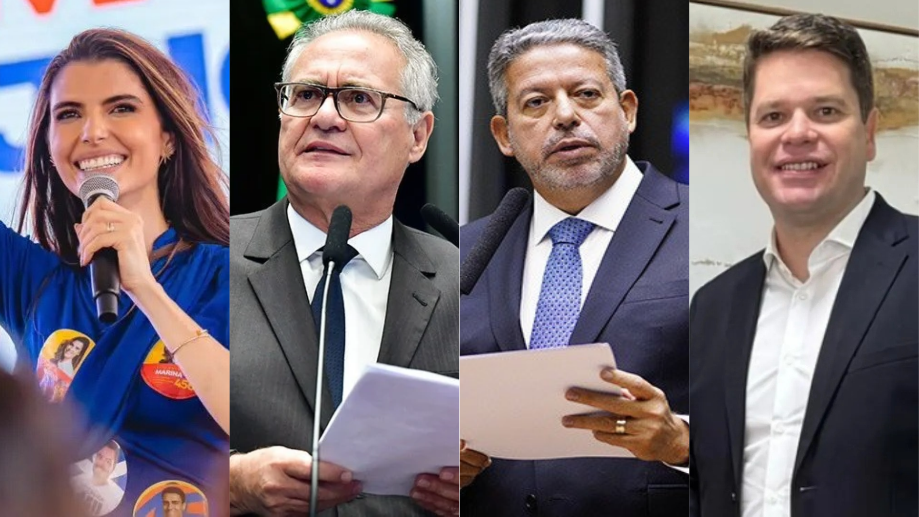 Candidatos ao Senado Federal por Alagoas, Marina JHC (PSDB), Renan (MDB), Arthur Lira (PP), Davi Davino Filho (Republicanos)