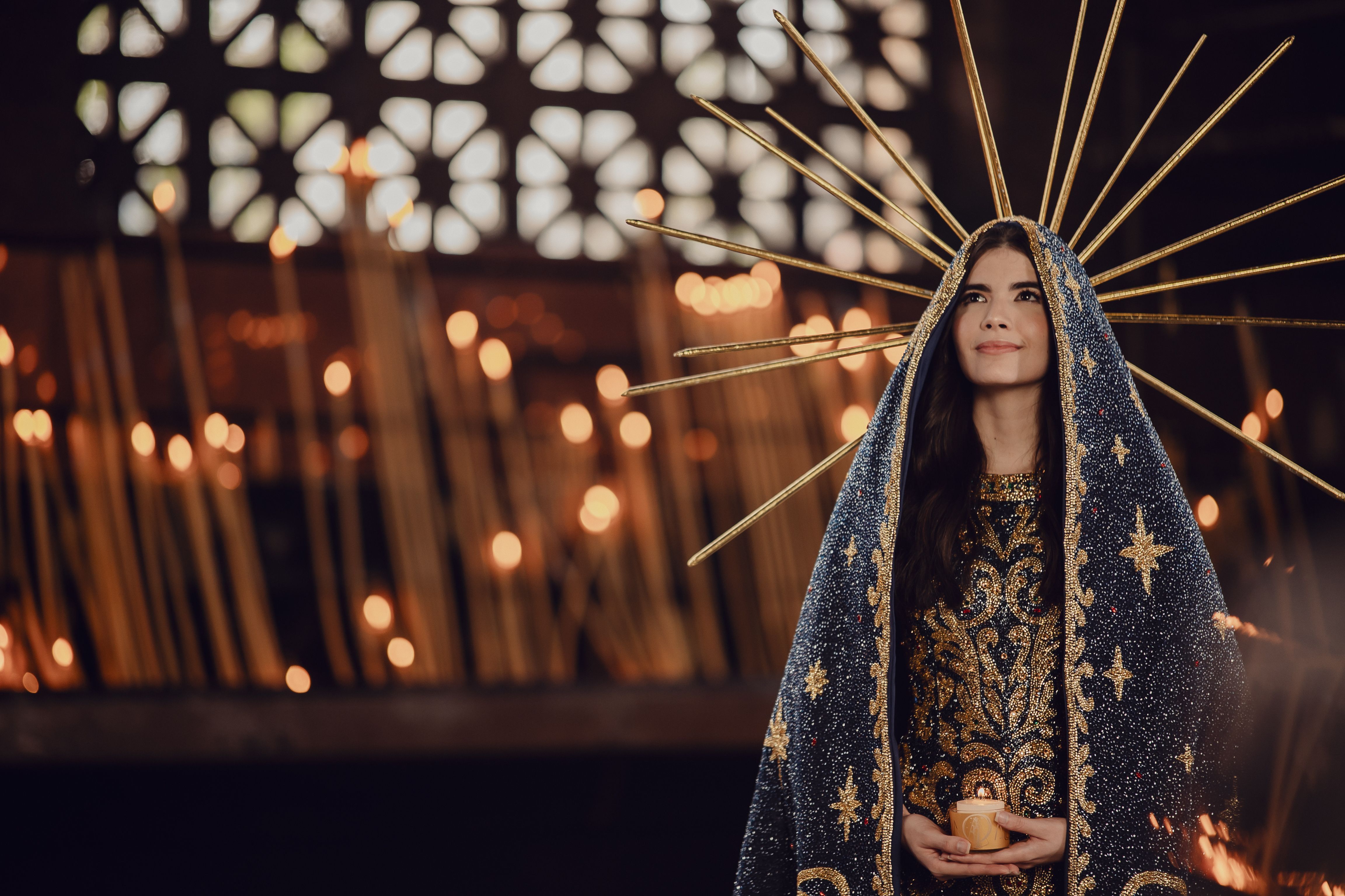 Maria Gabriela Lacerda, vencedora do Miss Brasil Universo 2025, usou roupa inspirada em Nossa Senhora Aparecida quando ganhou o concurso • Flavi Paes
