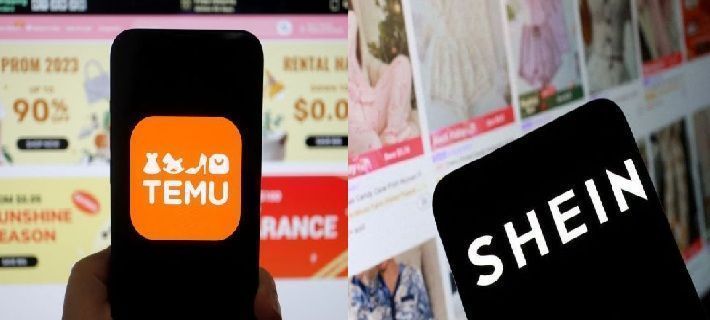 Vitrine com roupas baratas em e-commerce