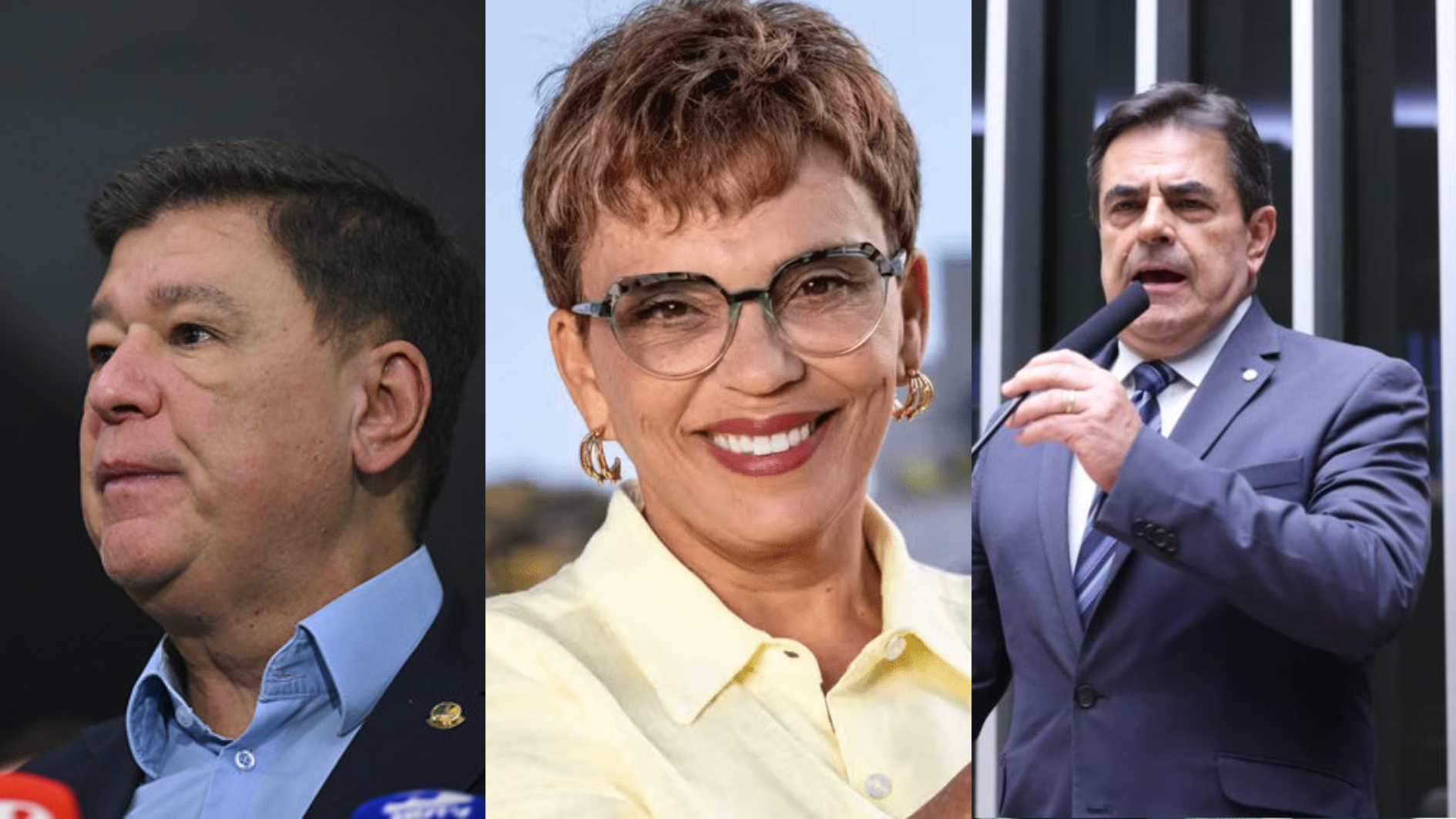 Carlos Viana (PSD), Marília Campos (PT) e Domingos Sávio (PL)