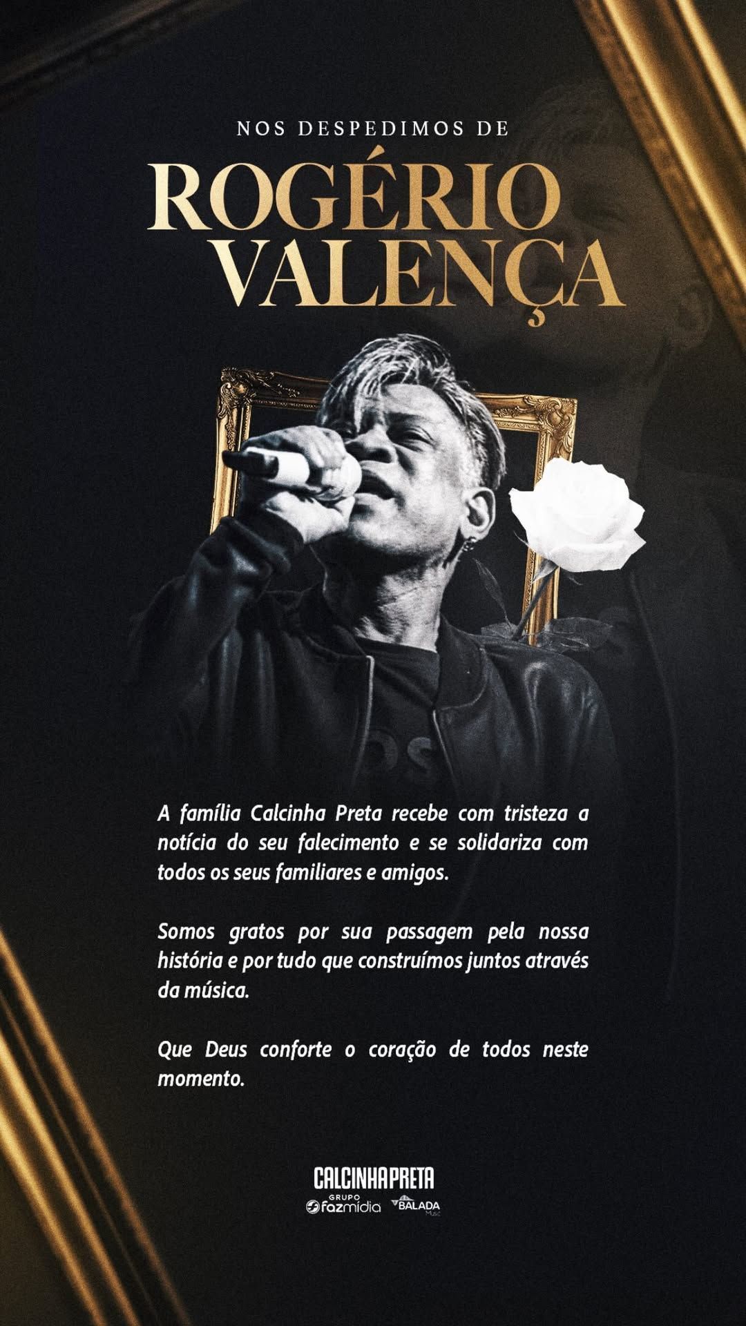 Banda Calcinha Preta lamenta morte de ex-vocalista Rogério Valença • Instagram/Calcinha Preta