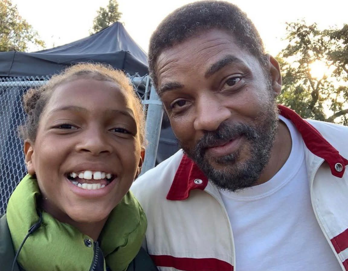 Thea Frodin e Will Smith durante as gravações de "King Richard" • Divulgação/Thea Frodin
