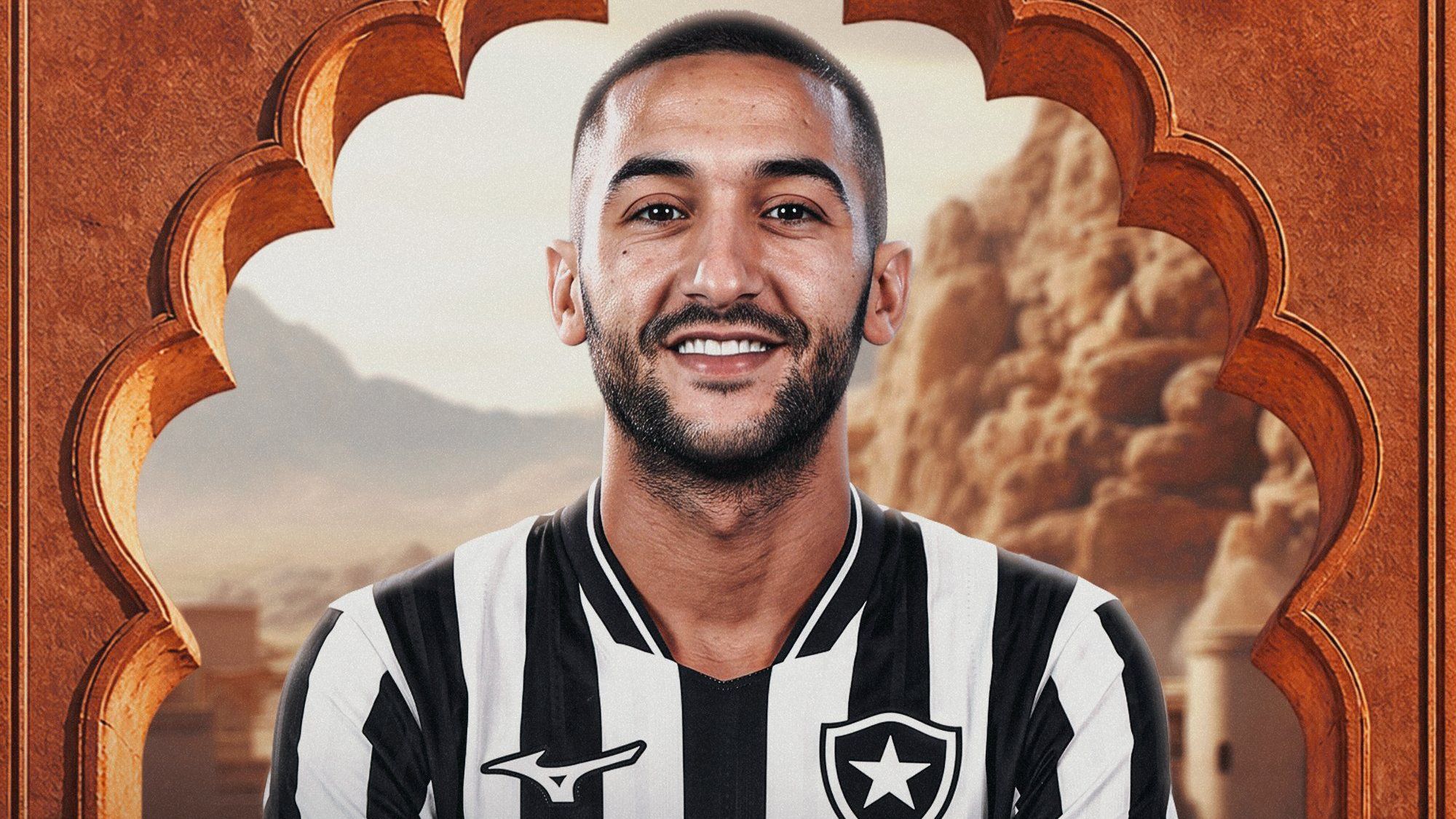 Imagem de destaque do post: Botafogo anuncia contratação do meia Hakim Ziyech