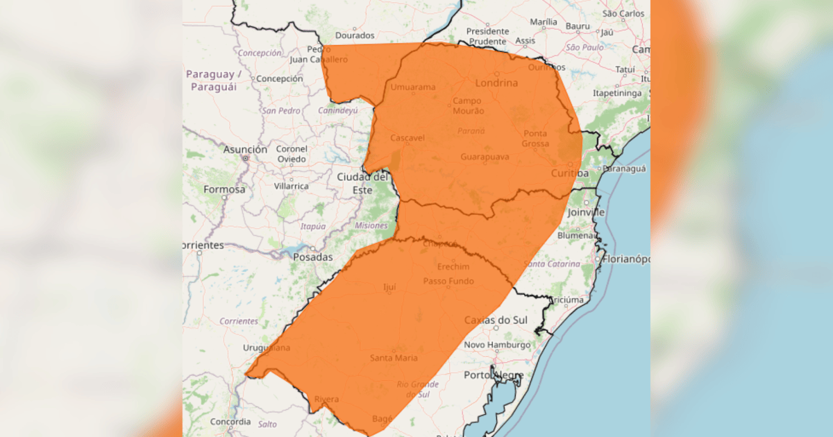 Novo alerta de chuva forte é emitido para estados do Sul do Brasil