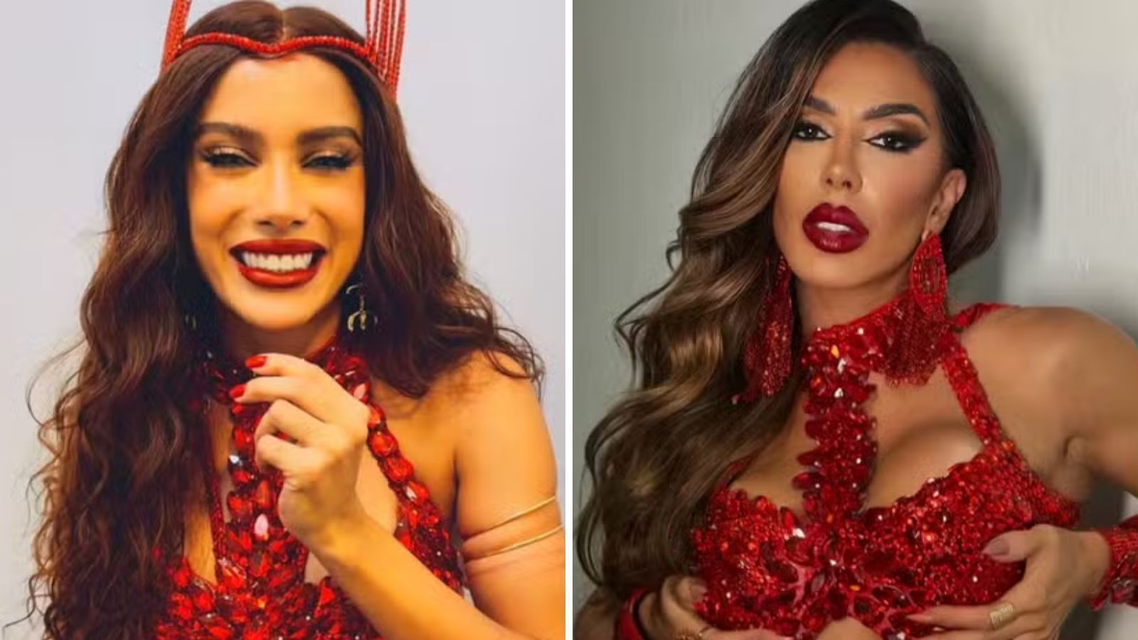 Anitta investe em look vermelho para final da Grande Rio