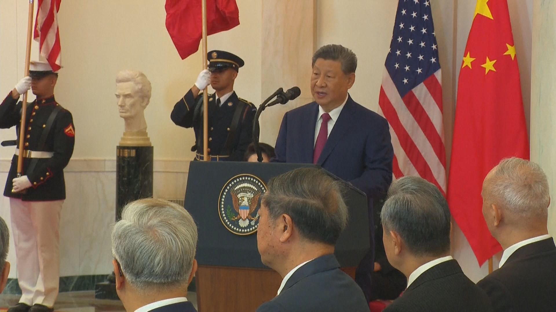 Xi Jinping, presidente da China, fala à imprensa durante visita aos Estados Unidos • Reuters