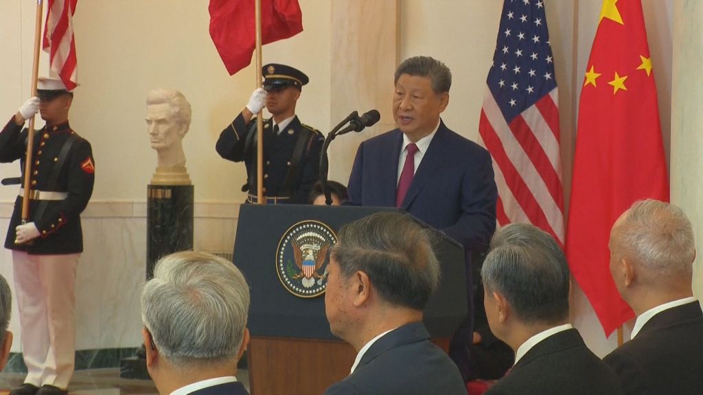 Xi Jinping, presidente da China, fala à imprensa durante visita aos Estados Unidos • Reuters