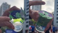 Dica mostra a forma correta para beber água em copo com tampa e evitar riscos de contaminação
