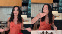Demi Lovato grava receita de brigadeiro em celebração a shows no Brasil
