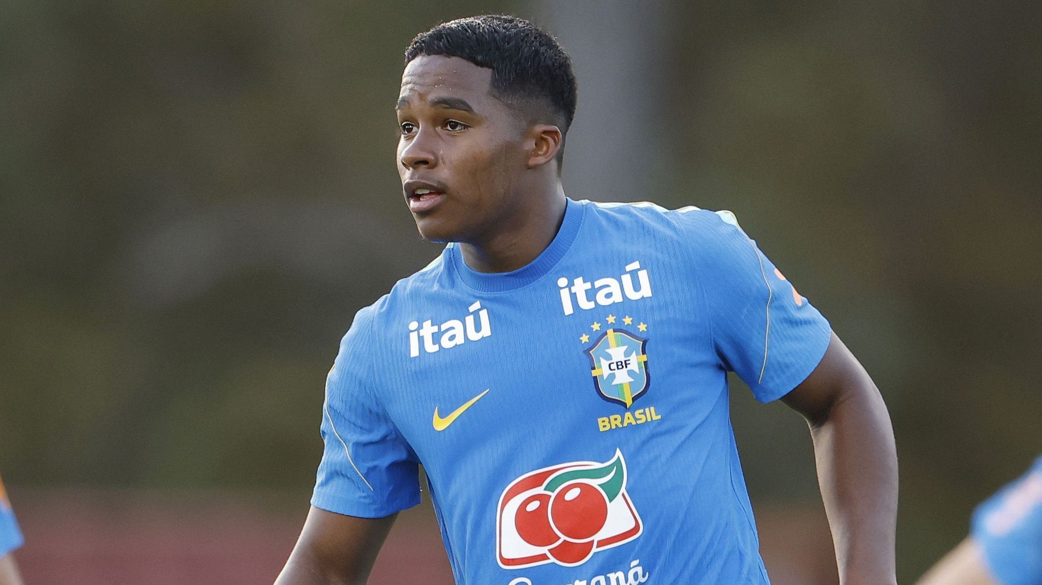Endrick em treino da Seleção Brasileira