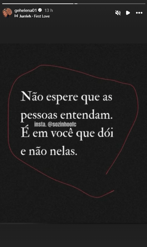 Viúva de Rick compartilha reflexão nas redes • Instagram/Geralda Helena