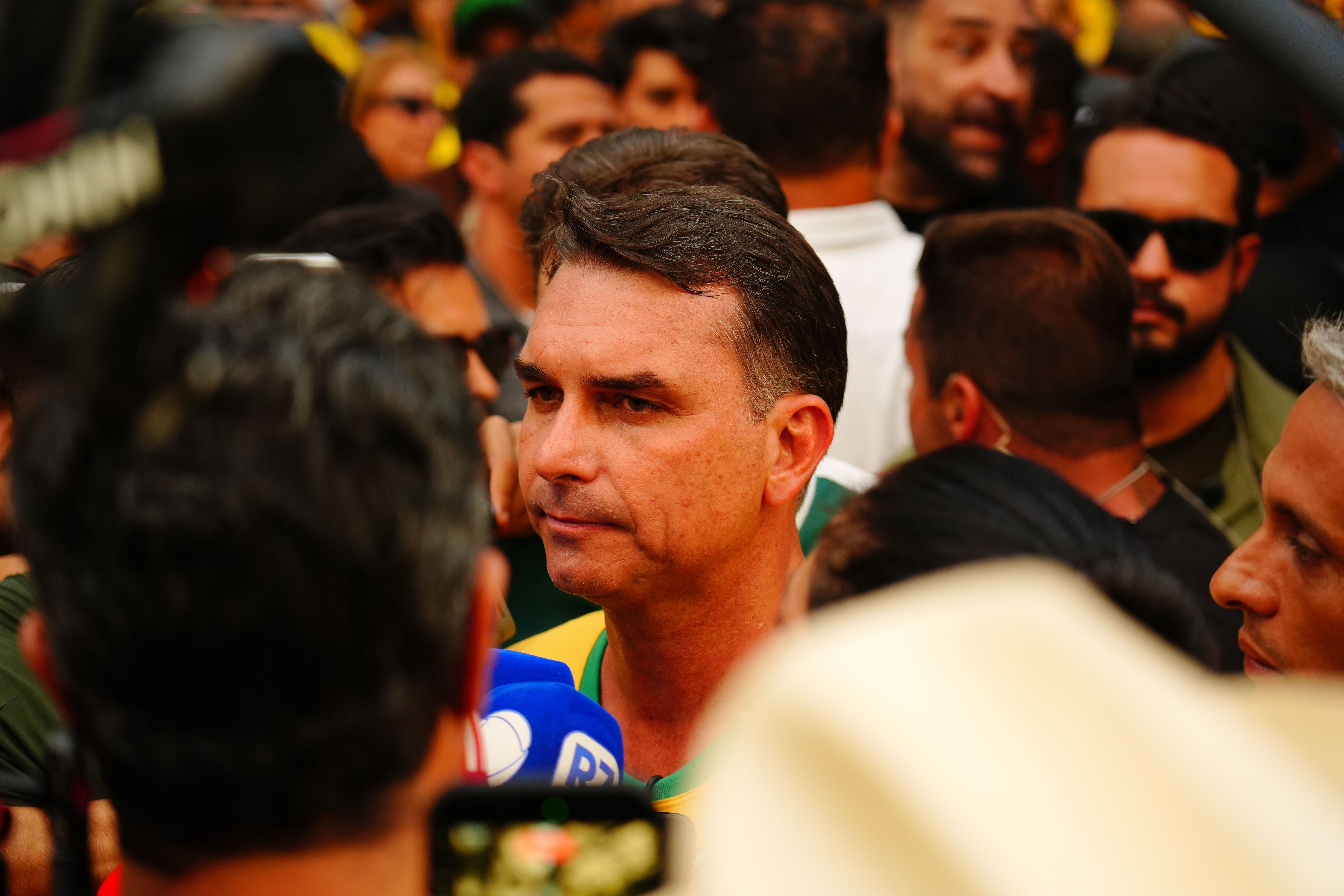O candidato à presidência e senador Flávio Bolsonaro (PL-RJ)