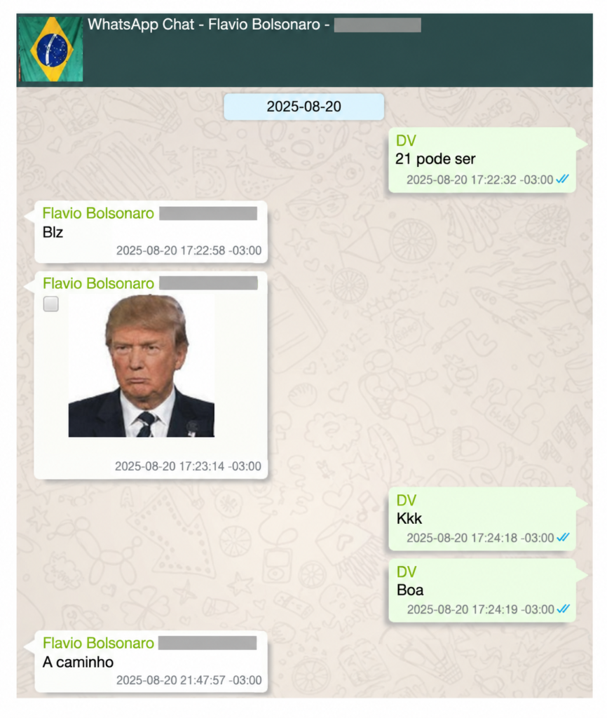 22/10/25: primeira troca de mensagens entre Flávio Bolsonaro e Daniel Vorcaro
