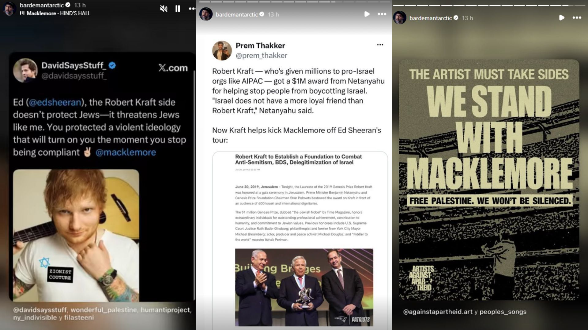Javier Bardem fez publicações defendendo Macklemore nas redes sociais • Instagram/Javier Bardem
