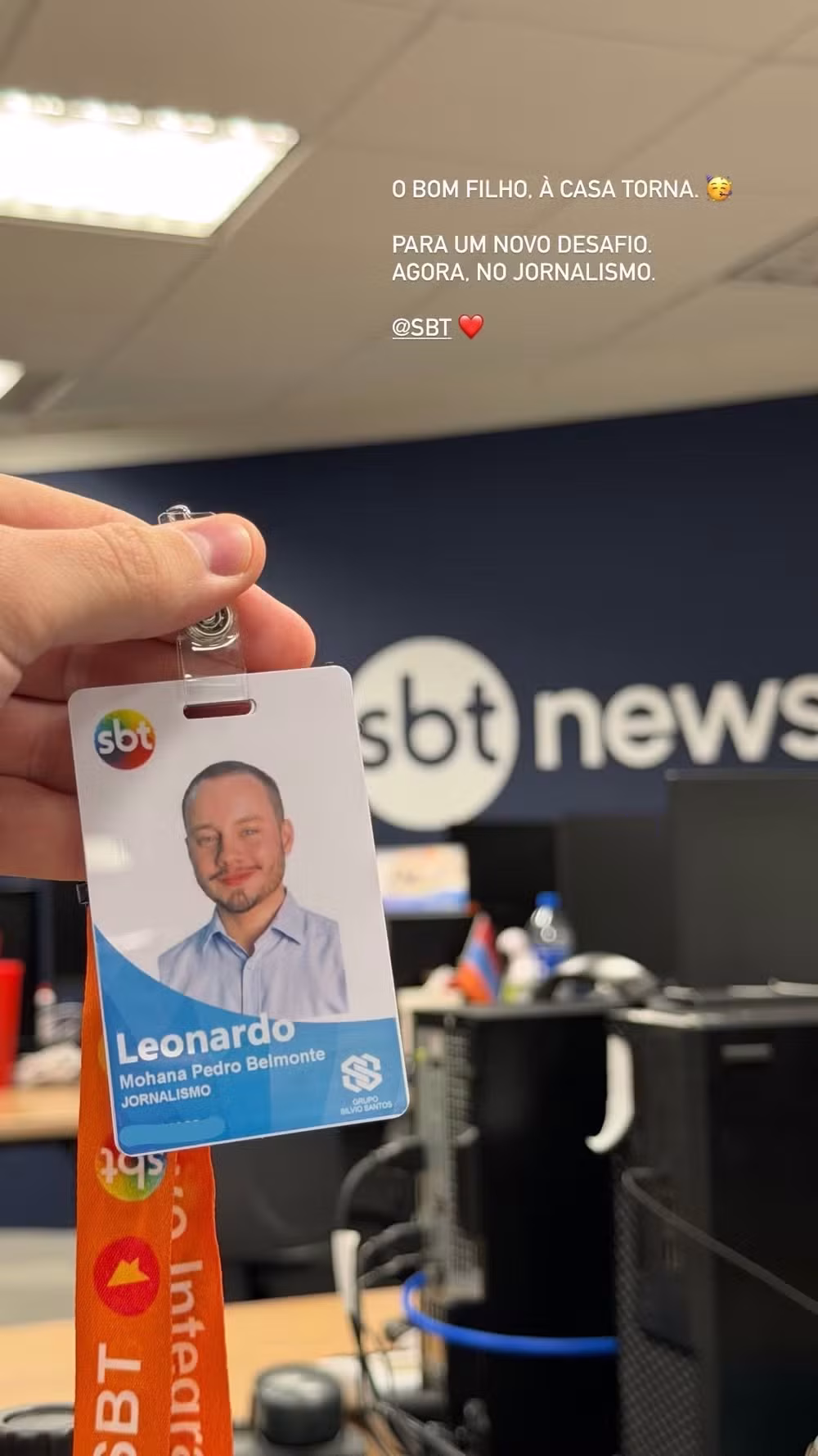 Leo Belmonte volta à emissora com trabalho no jornalismo • Instagram/ Leo Belmonte