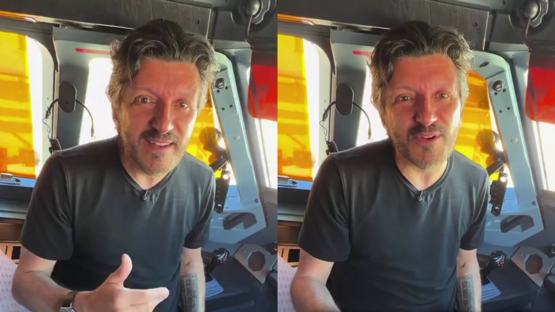 Montagem com dois momentos do vídeo feito com IA e publicado por Lito Sousa