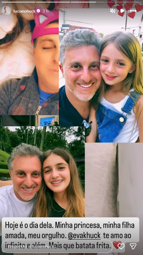 Luciano Huck se declara para a filha Eva • Instagram/Luciano Huck