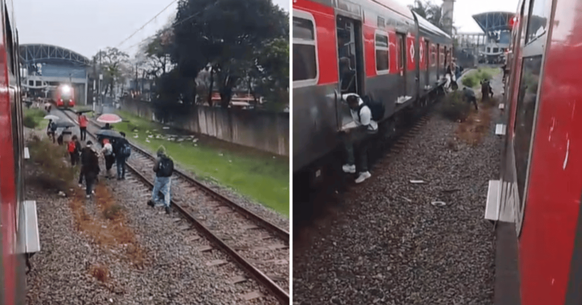 Vídeo: Passageiros andam pelos trilhos após falha na Linha 12-Safira em SP