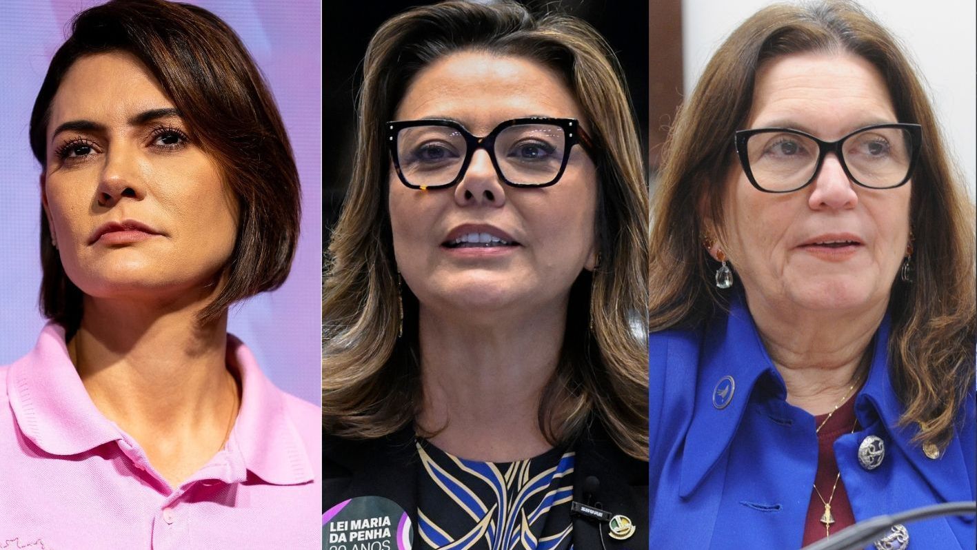 Michelle Bolsonaro (PL), Leila Barros (PDT), e Bia Kicis (PL)