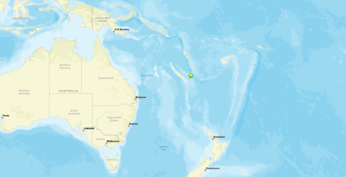 Terremoto de magnitude 6,6 atinge região próxima à Nova Caledônia