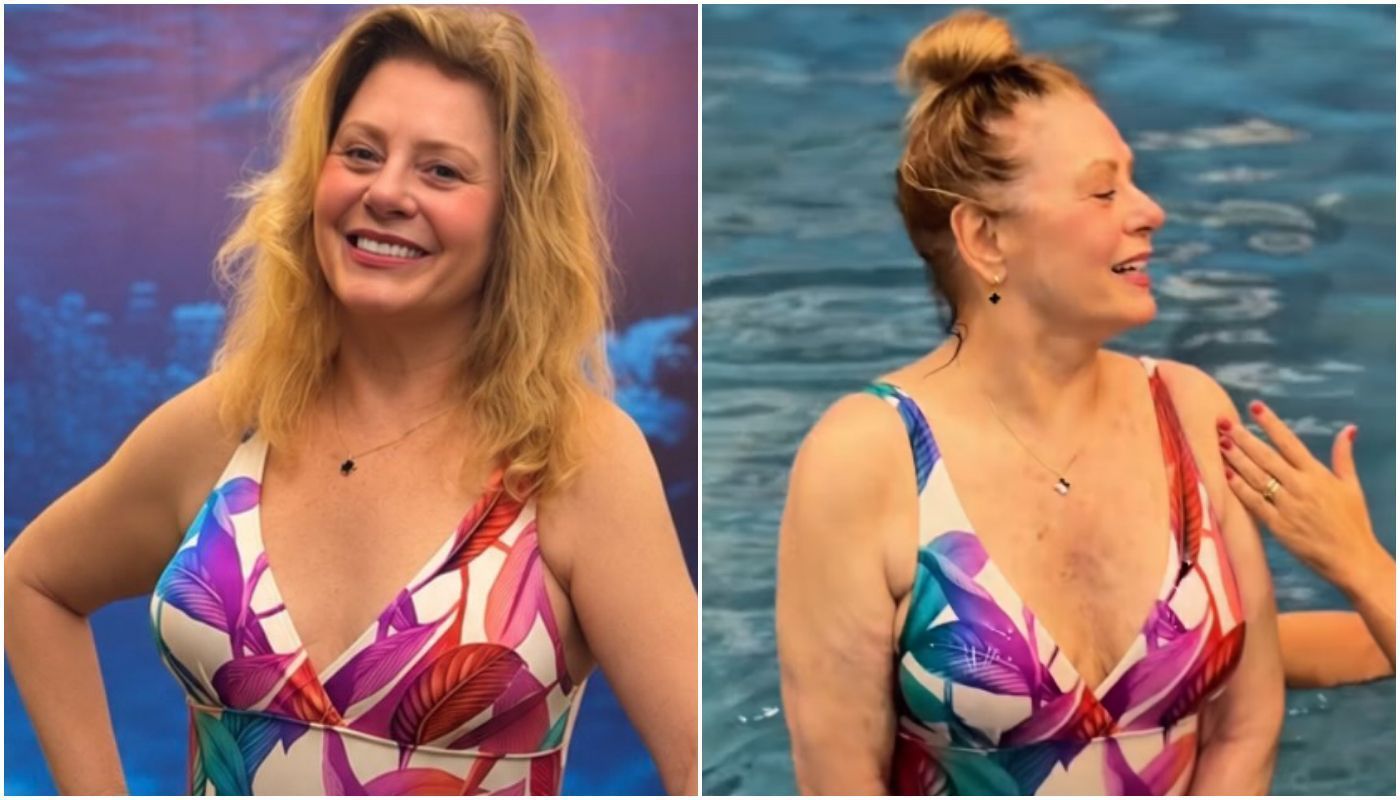 Aos 74 anos, Vera Fischer posa de maiô em dia de hidroginástica • Instagram / Vera Fischer