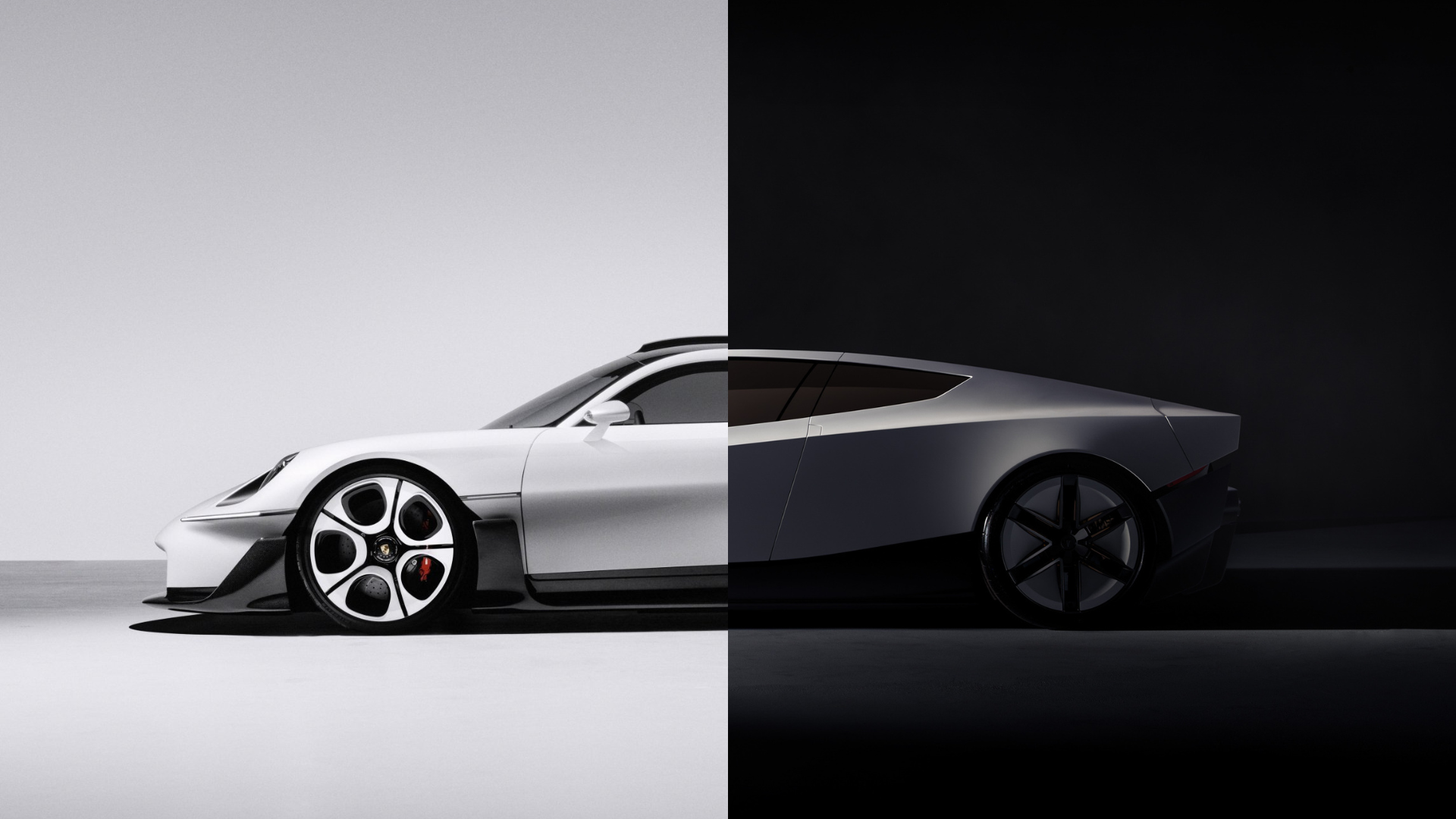 Tesla Roadster ofusca Porsche Mission S na web com revelação no mesmo dia • Divulgação Porsche e Tesla