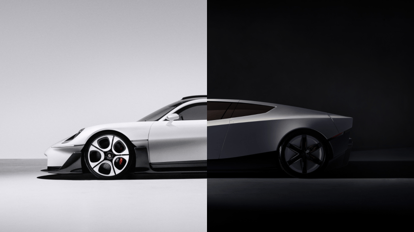 Tesla Roadster ofusca Porsche Mission S na web com revelação no mesmo dia • Divulgação Porsche e Tesla