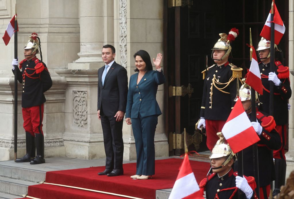 Keiko Fujimori e Daniel Noboa se reúnem em Lima 20 de outubro de 2026 REUTERS/Sebastián Castaneda