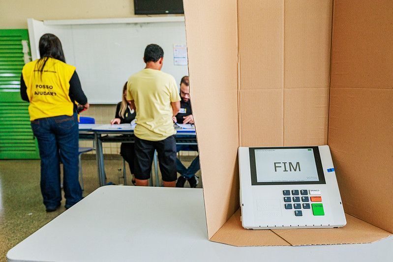 Seção de votação de uma escola em Samambaia, no DF