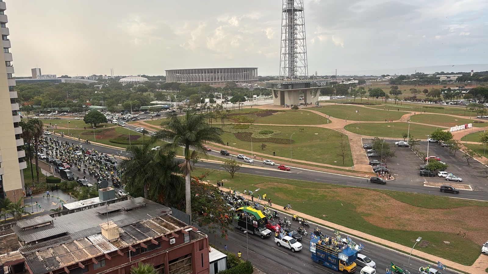 Ato pró-Flávio Bolsonaro em Brasília