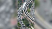 Após bater em guindaste, trem do monotrilho será recolhido para manutenção