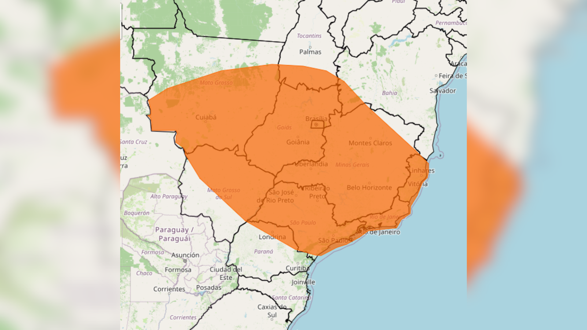 mapa regiões do Brasil afetadas pelo temporal segundo o Inmet