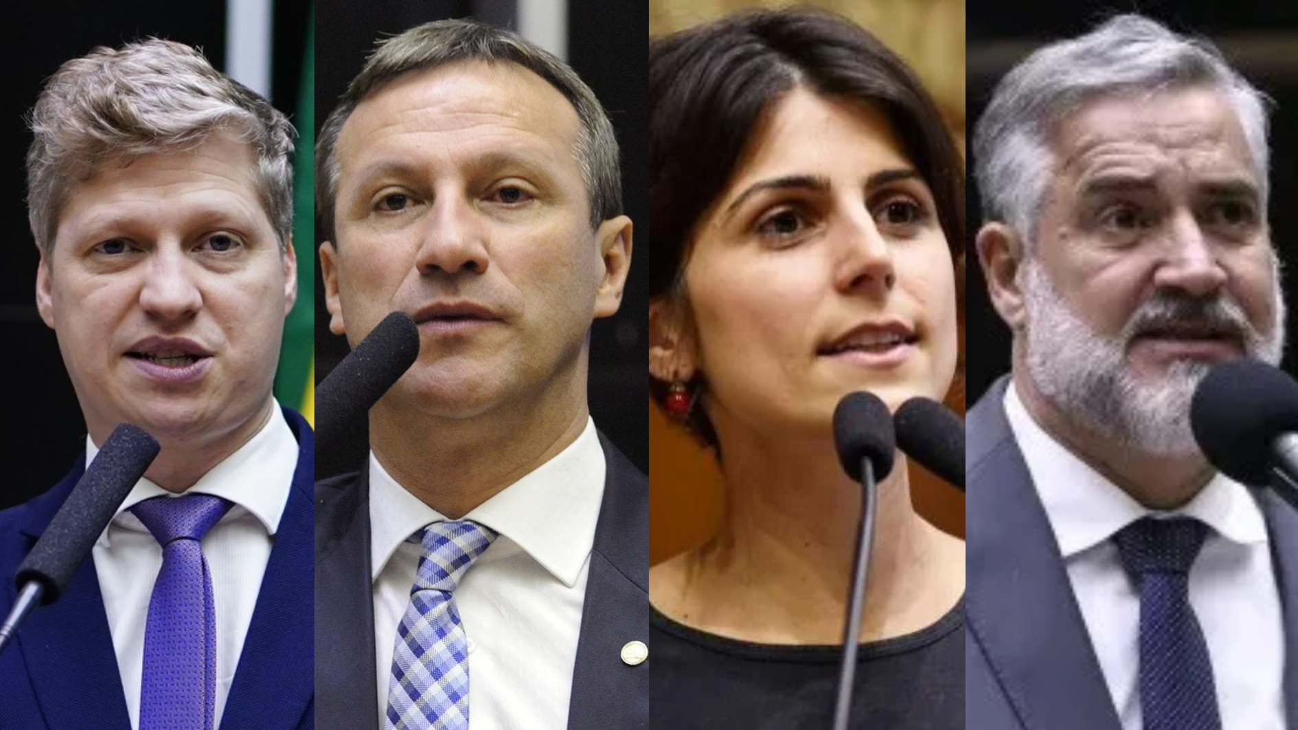 Marcel van Hattem (Novo), Sanderson (PL), Manuela d'Ávila (PSOL) e Paulo Pimenta (PT)
