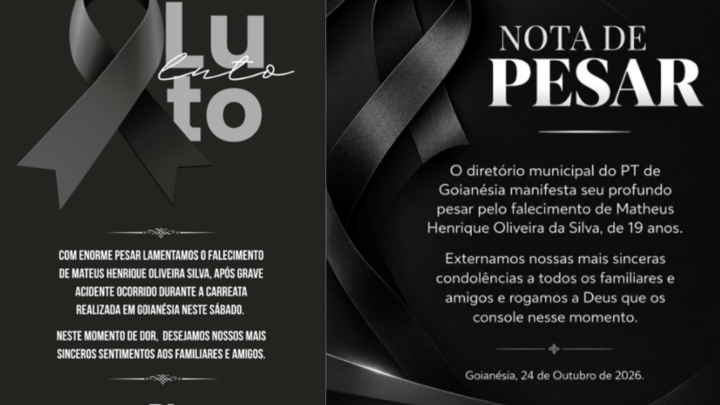 imagem das notas que foram publicadas nas redes sociais