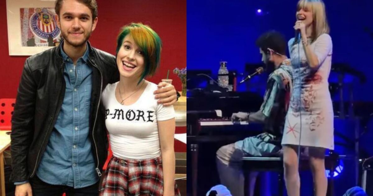 Hayley Williams e Zedd no palco durante apresentação especial em Los Angeles