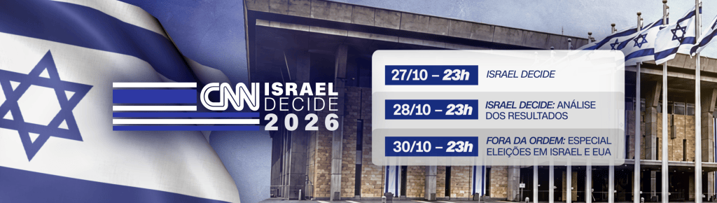 Grade de programação do "Israel Decide", programação especial da CNN Brasil voltada às eleições em Israel
