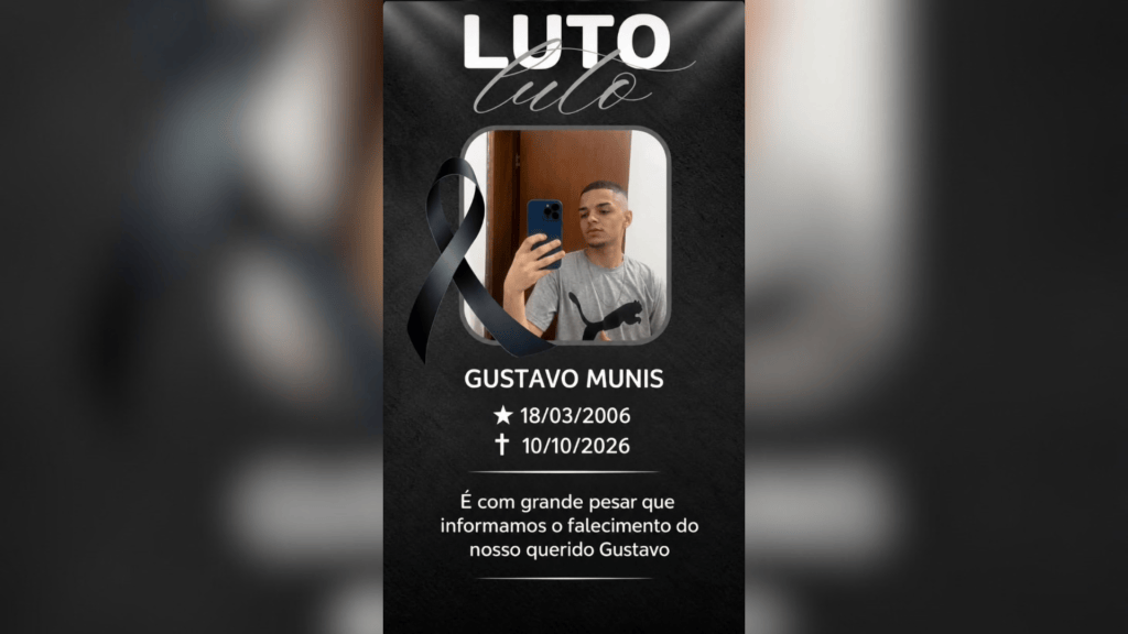 Nota de falecimento de Gustavo
