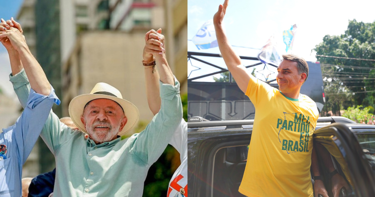 Na capital paulista, Lula tem 46,58% dos votos no 1º turno e Flávio, 42,13%