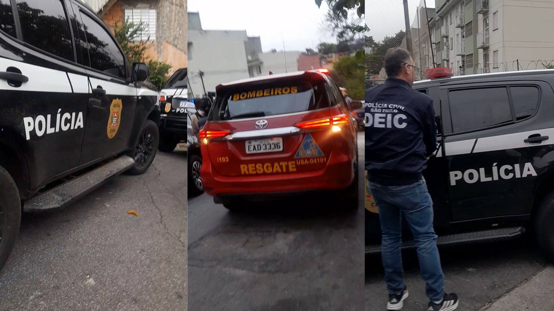imagem de viaturas no local