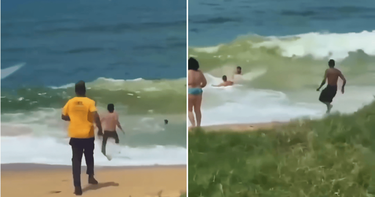 Vídeo: Vendedor salva criança de afogamento em praia em Rio das Ostras (RJ)